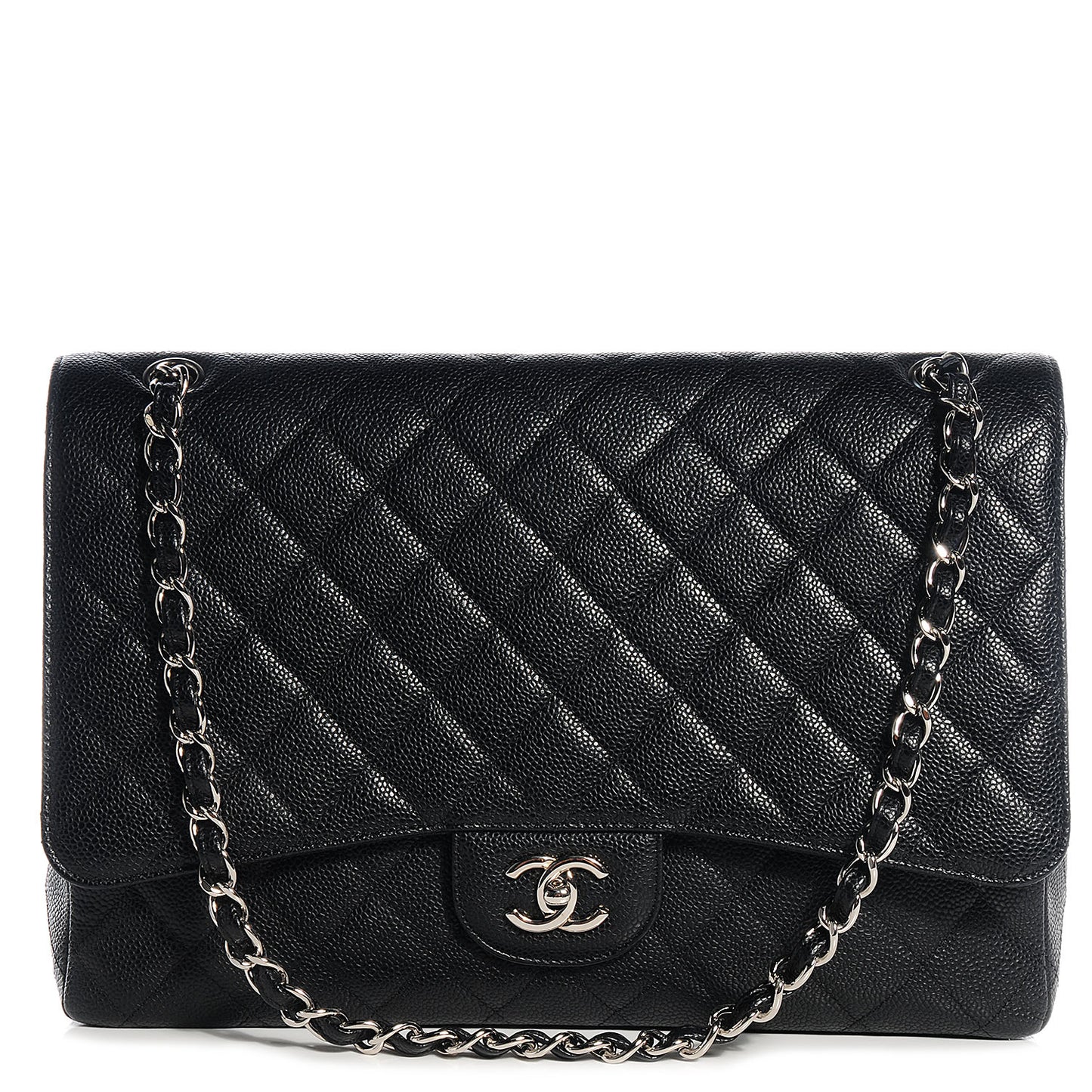 Caviar Maxi Single Flap Black