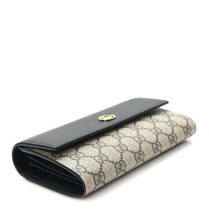 Gucci Dollar Calfskin GG Supreme Monogram Petite GG Marmont Wallet Chain Bag Black Beige Ebony 4 of 11