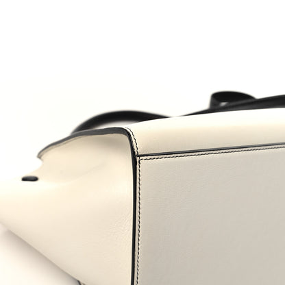Celine Calfskin Lizard Embossed Small Trapeze Off-White Black 10 of 11