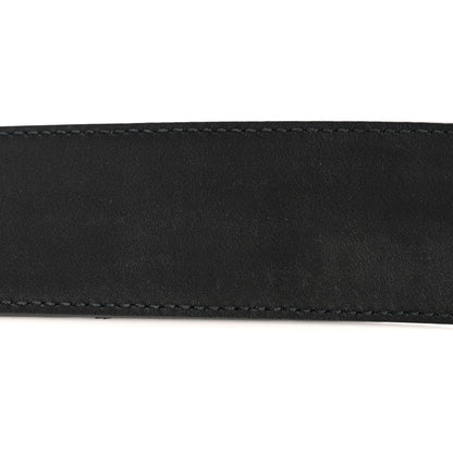 Gucci Textured Dollar Calfskin Nickel Double G 40mm Belt 80 32 Black 6 of 7