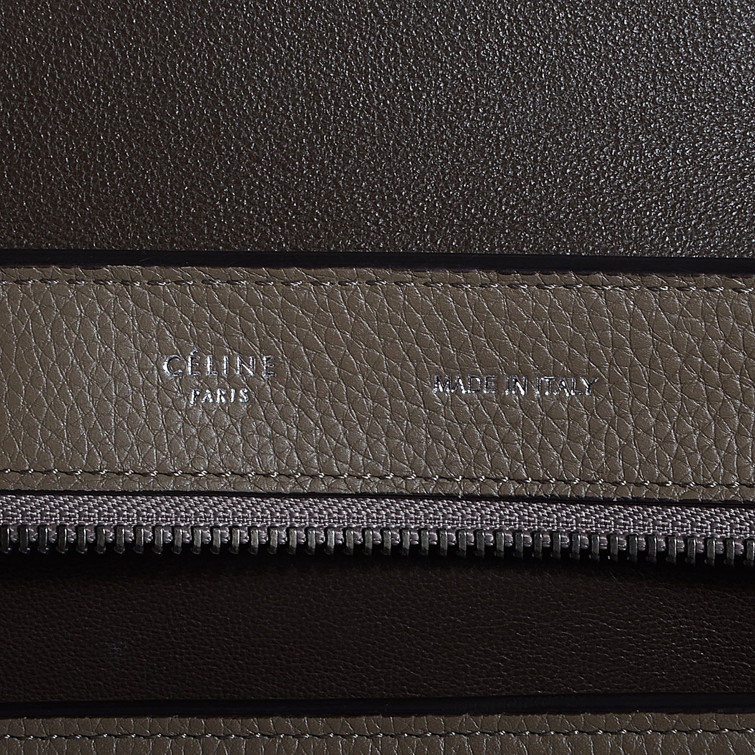 Celine Drummed Calfskin Suede Medium Trapeze Taupe 7 of 9