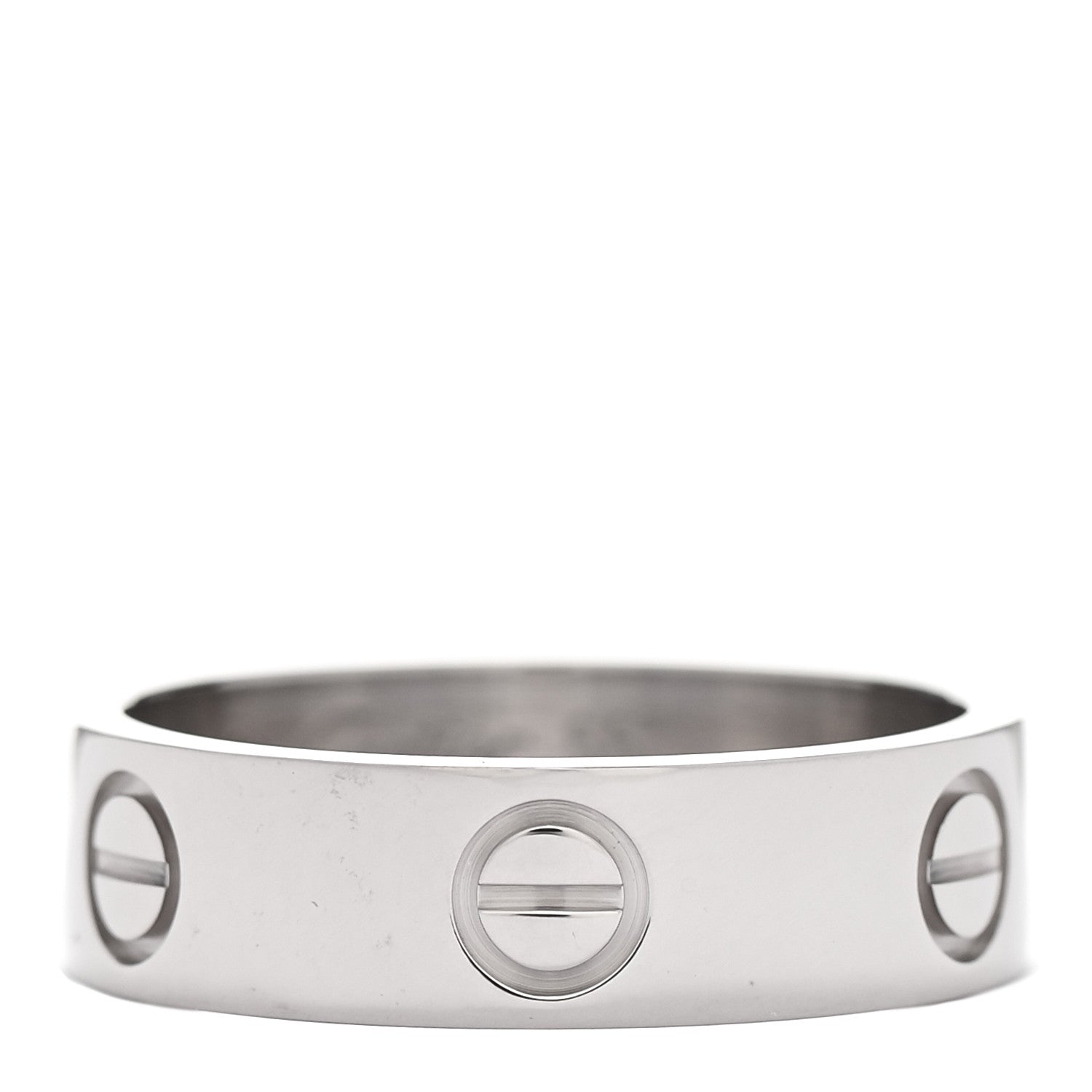 Cartier 18K White Gold 5.5mm LOVE Ring 55 7.25 1 of 5