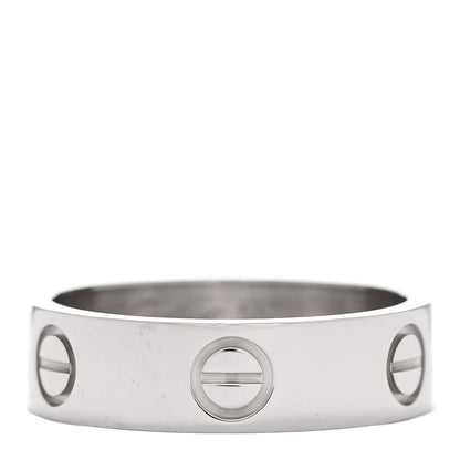 Cartier 18K White Gold 5.5mm LOVE Ring 55 7.25 1 of 5