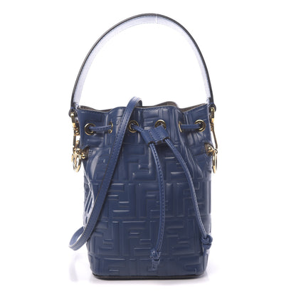 Fendi Vitello Liberty F is Fendi FF 1974 Embossed Mini Mon Tresor Bucket Bag Iris 1 of 11