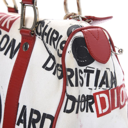 Christian Dior Canvas Hardcore Pierced Boston Black Red White 14 of 17