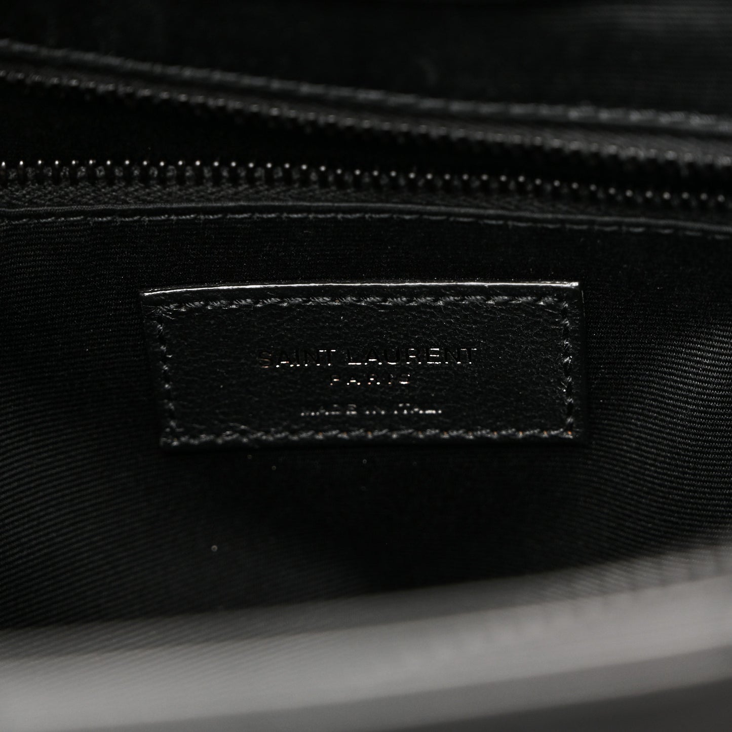 Calfskin Y Quilted Monogram Monochrome Large Loulou Chain Satchel Black
