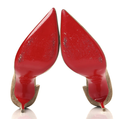 Christian Louboutin Veau Velour Iriza 100 Pumps 37.5 Cappucino 6 of 9