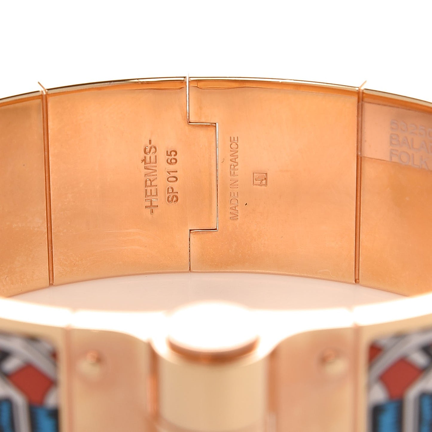 Enamel Printed Wide Balades Equestres Hinged Bracelet M
