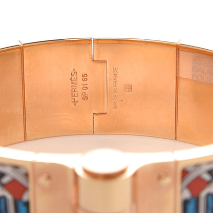 Hermes Enamel Printed Wide Balades Equestres Hinged Bracelet M 3 of 5