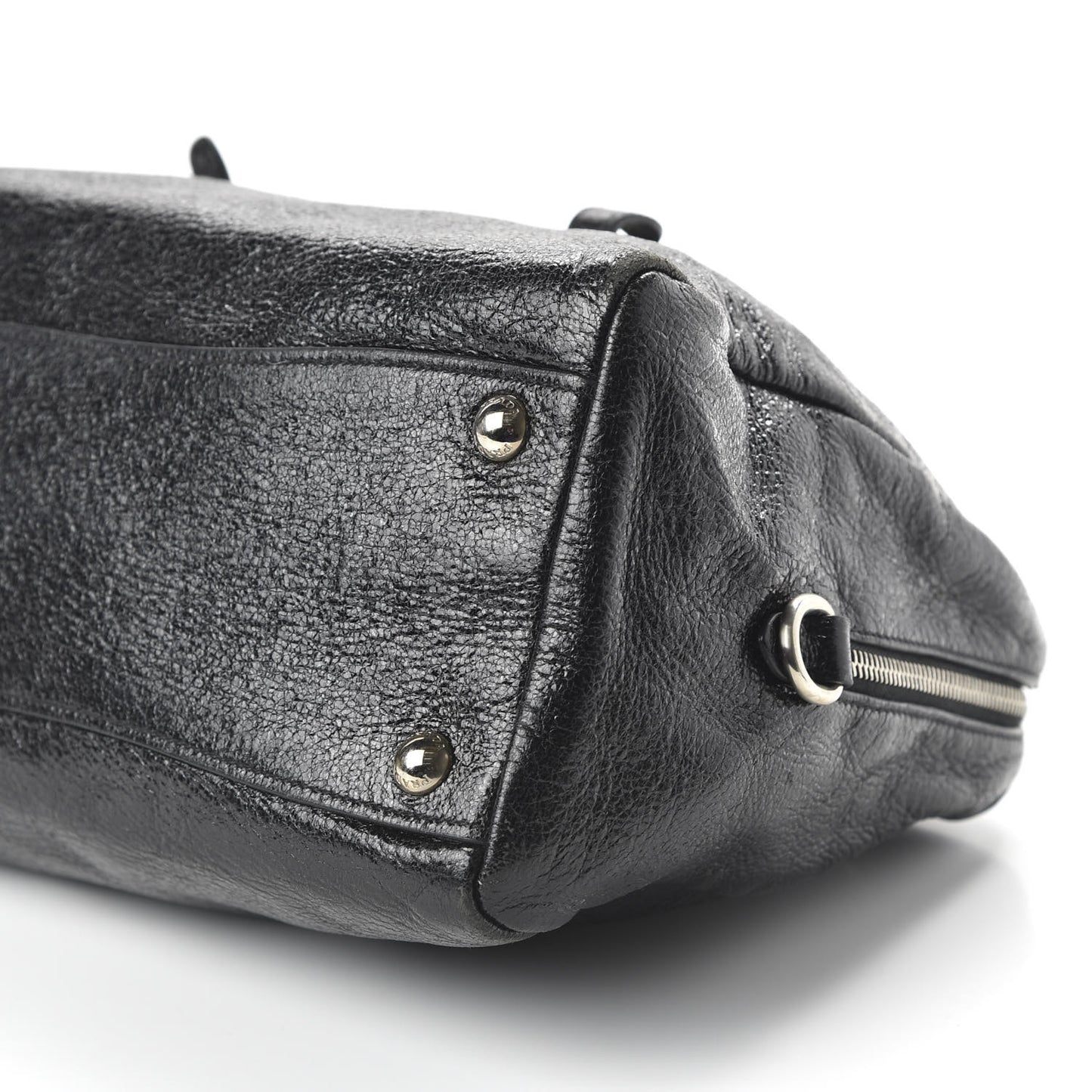 Vernice Naplak Zipper Bowler Tote Black