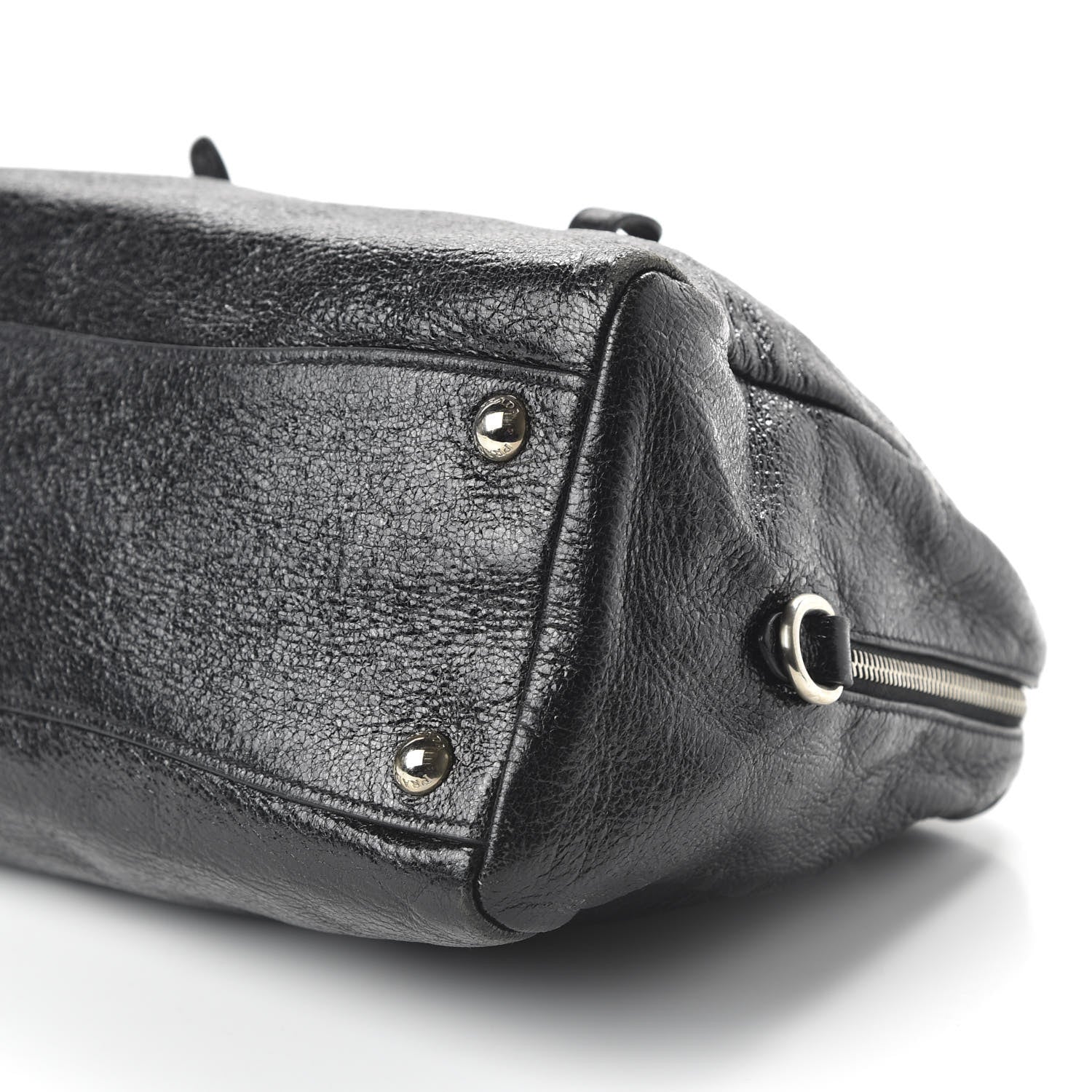 Prada Vernice Naplak Zipper Bowler Tote Black 7 of 9