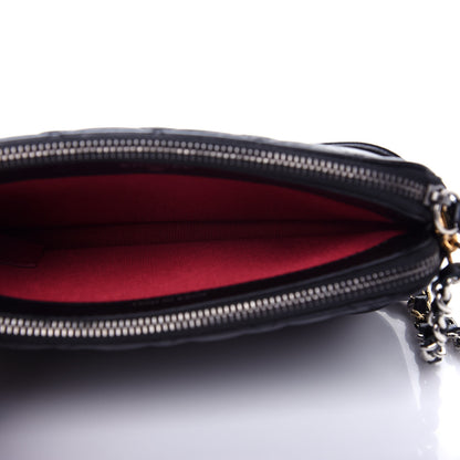 Chanel Aged Calfskin Quilted Small Gabrielle Clutch With Chain Black 5 of 13