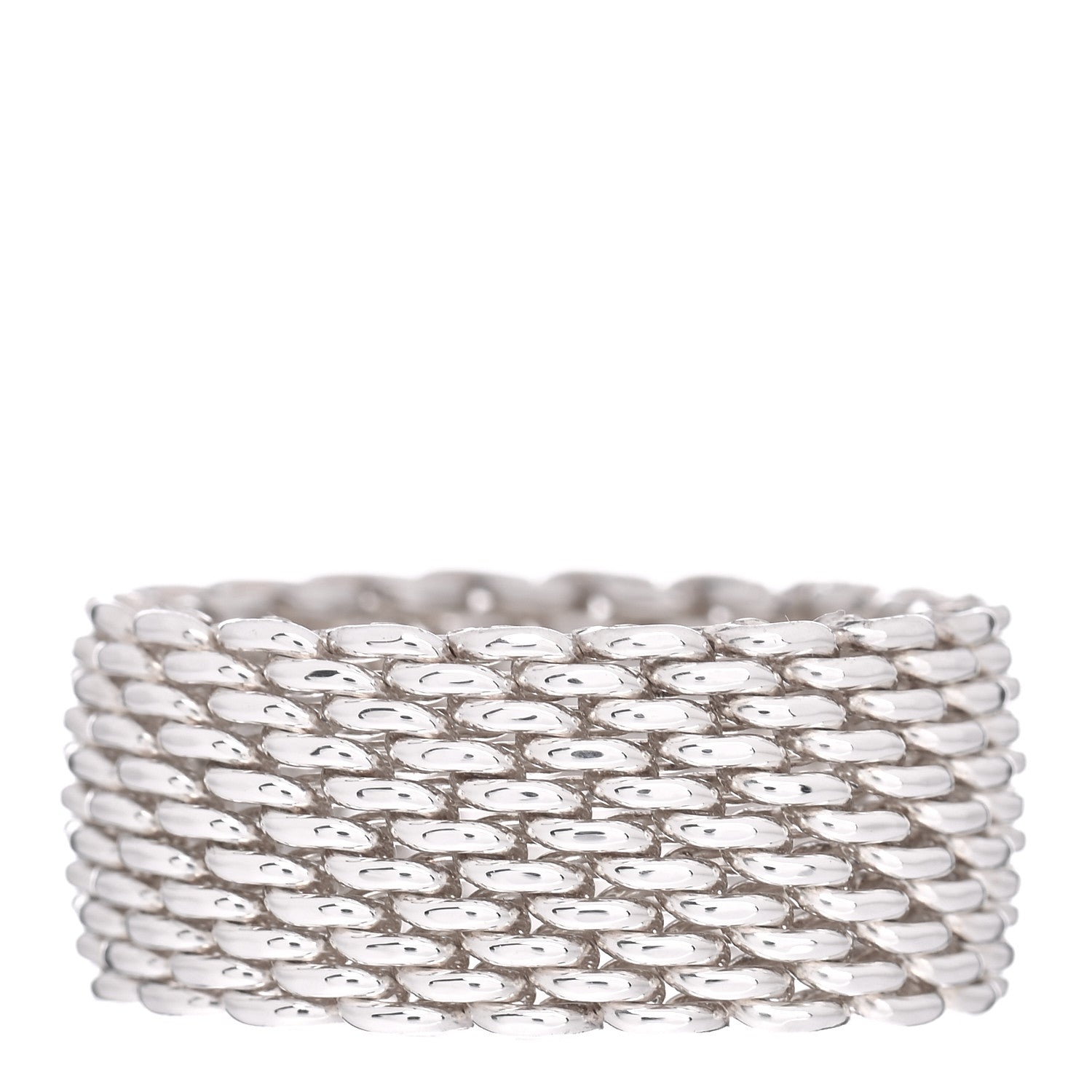 Tiffany Sterling Silver Somerset Mesh Ring 54 7 1 of 4