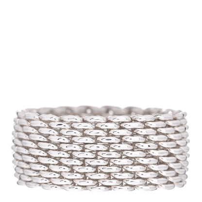 Tiffany Sterling Silver Somerset Mesh Ring 54 7 1 of 4