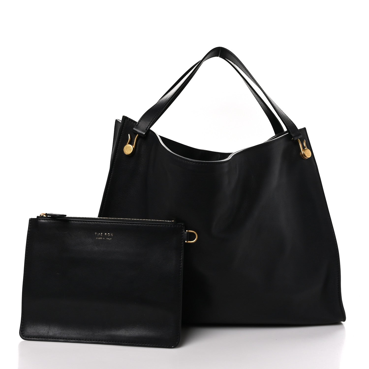 The Row Polished Saddle Calfskin Alexia Bag Black 3 of 12