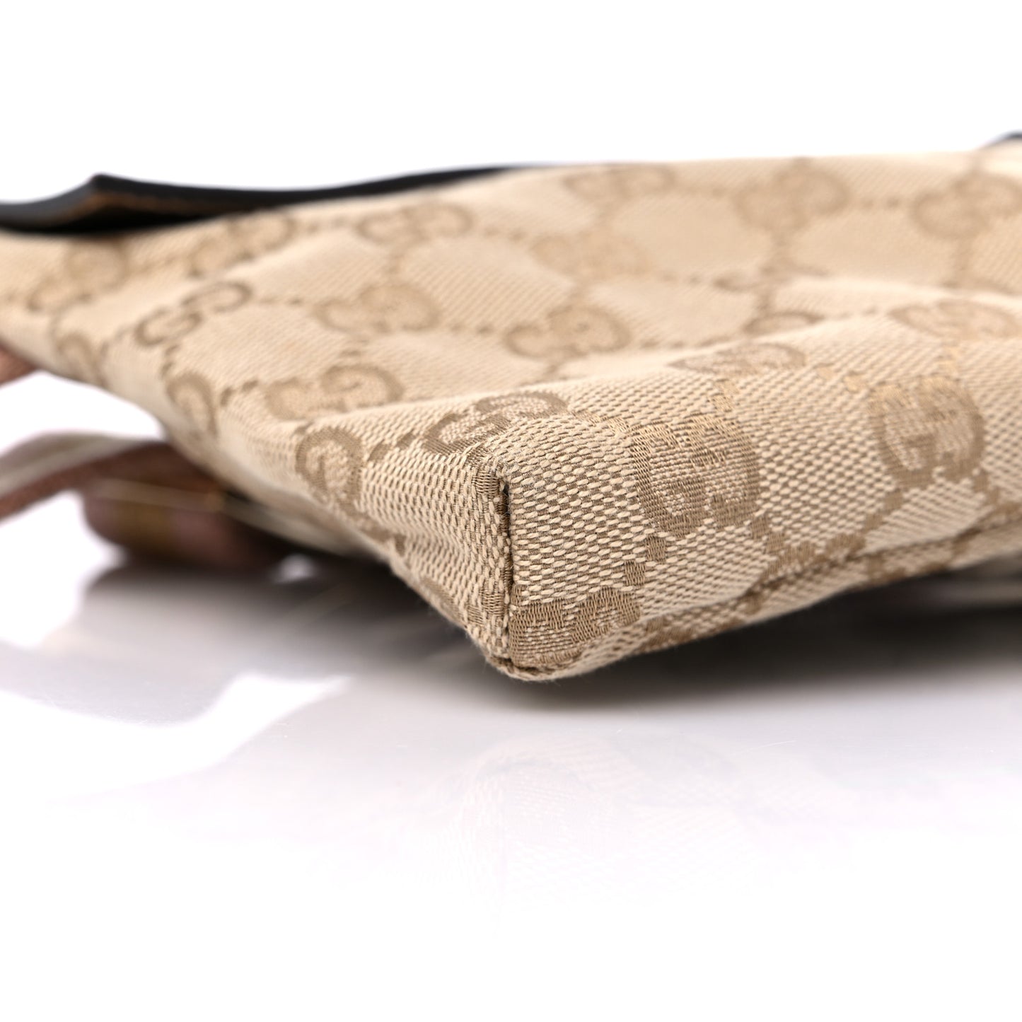 GG Monogram Web Double Pocket Belt Bag Gold Pink
