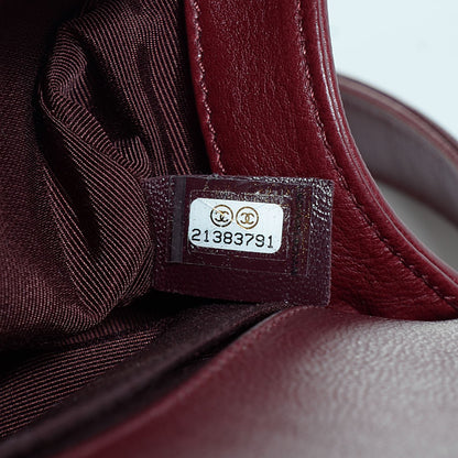 Chanel Calfskin Quilted Double Stitched Medium Boy Flap Burgundy 7 of 8