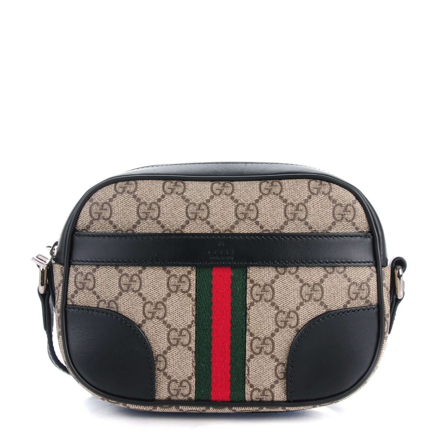 GG Supreme Monogram Web Small Shoulder Bag Black