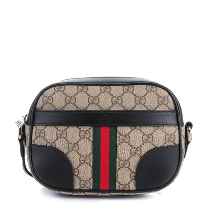 Gucci GG Supreme Monogram Web Small Shoulder Bag Black 1 of 7