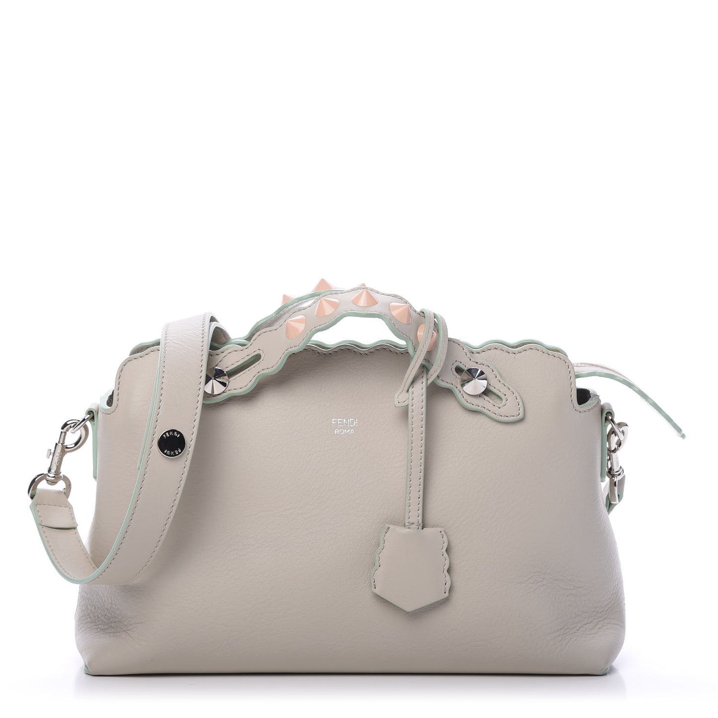 Vitello Dolce Scalloped Studded Medium By The Way Boston Bag Latte