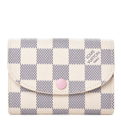 Louis Vuitton Damier Azur Rosalie Coin Purse Rose Ballerine 1 of 8