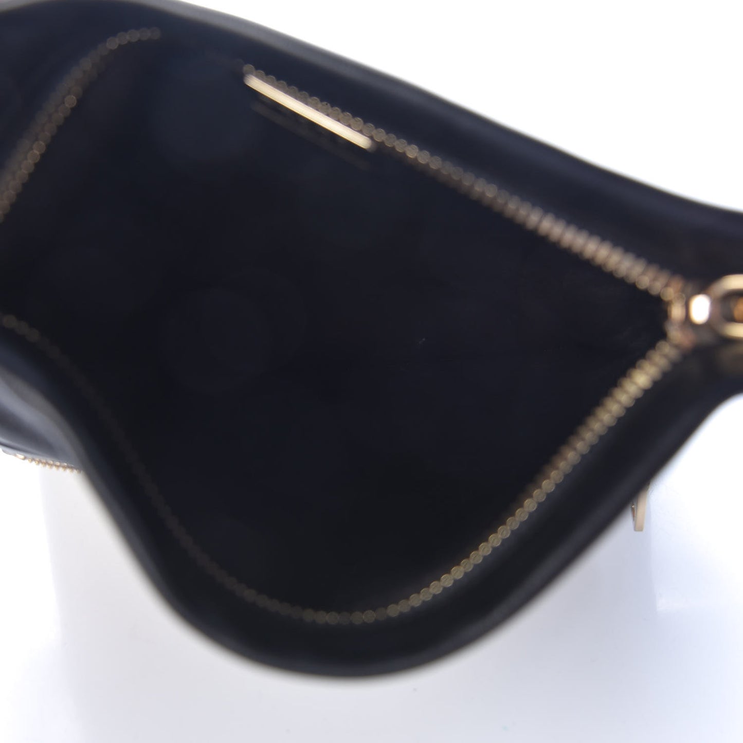 Glace Calfskin Fold Over Clutch Black