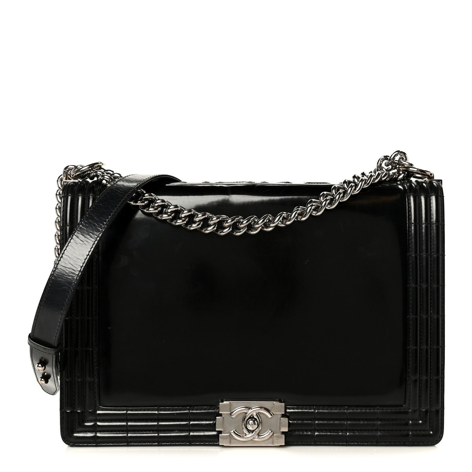 Chanel Patent Medium Boy Reverso Flap Black 1 of 11