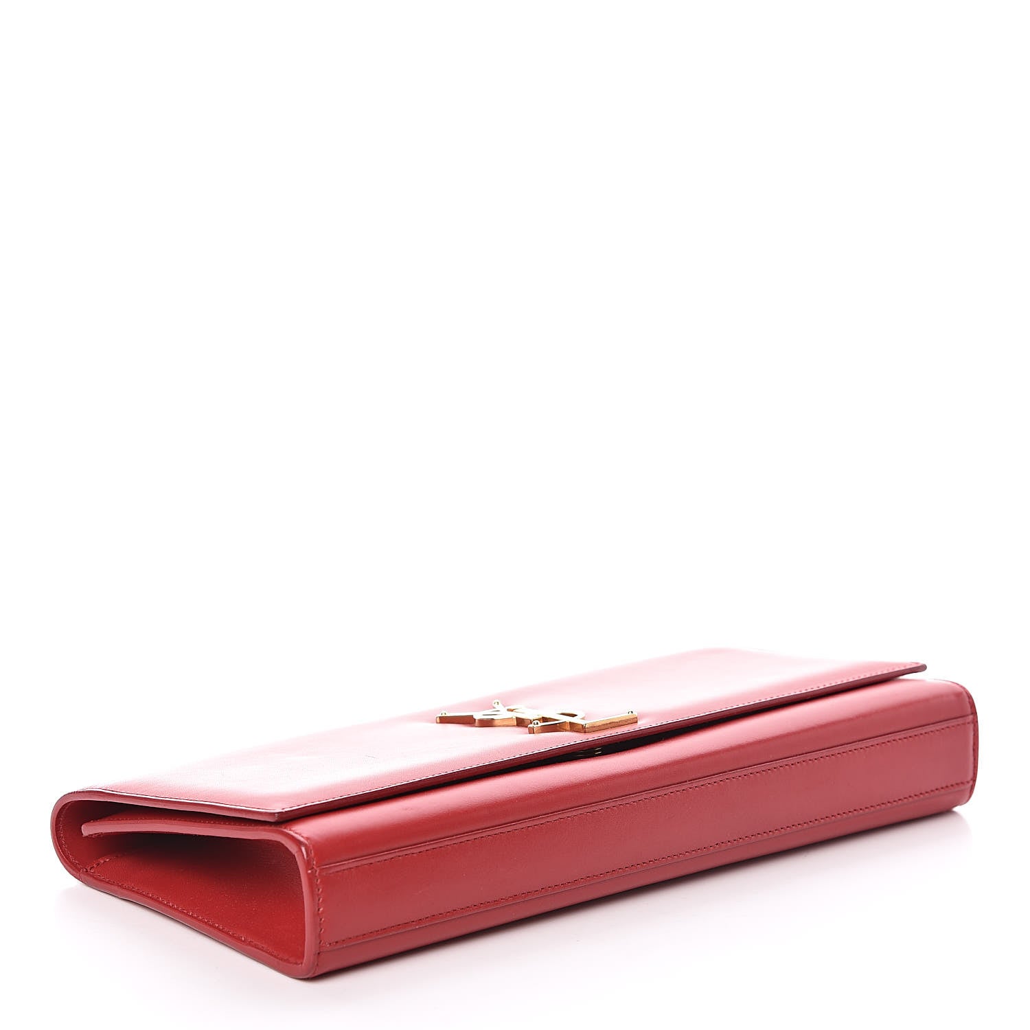Saint Laurent Calfskin Monogram Cassandre Clutch Rouge Orient 4 of 8