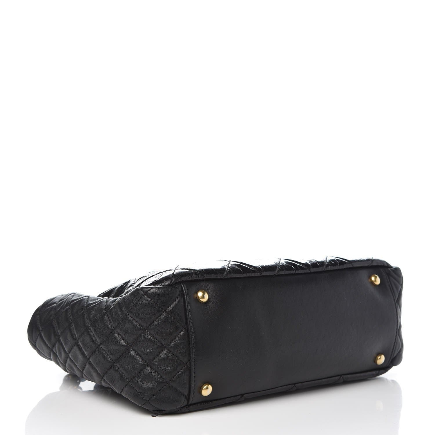 Chanel Glazed Crinkled Calfskin Accordion Mademoiselle Black 4 of 8