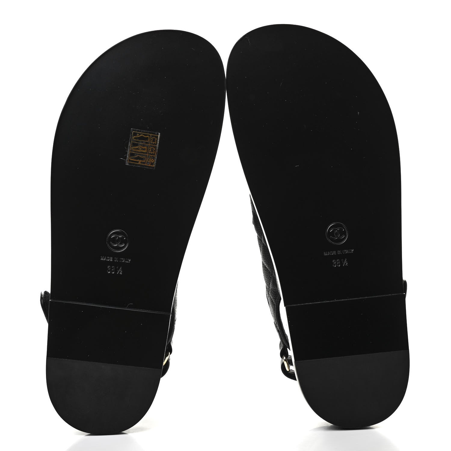 Chanel Grained Calfskin Velcro Dad Sandals 38.5 Black 5 of 7