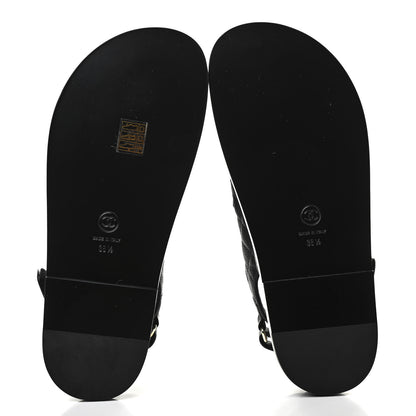 Chanel Grained Calfskin Velcro Dad Sandals 38.5 Black 5 of 7