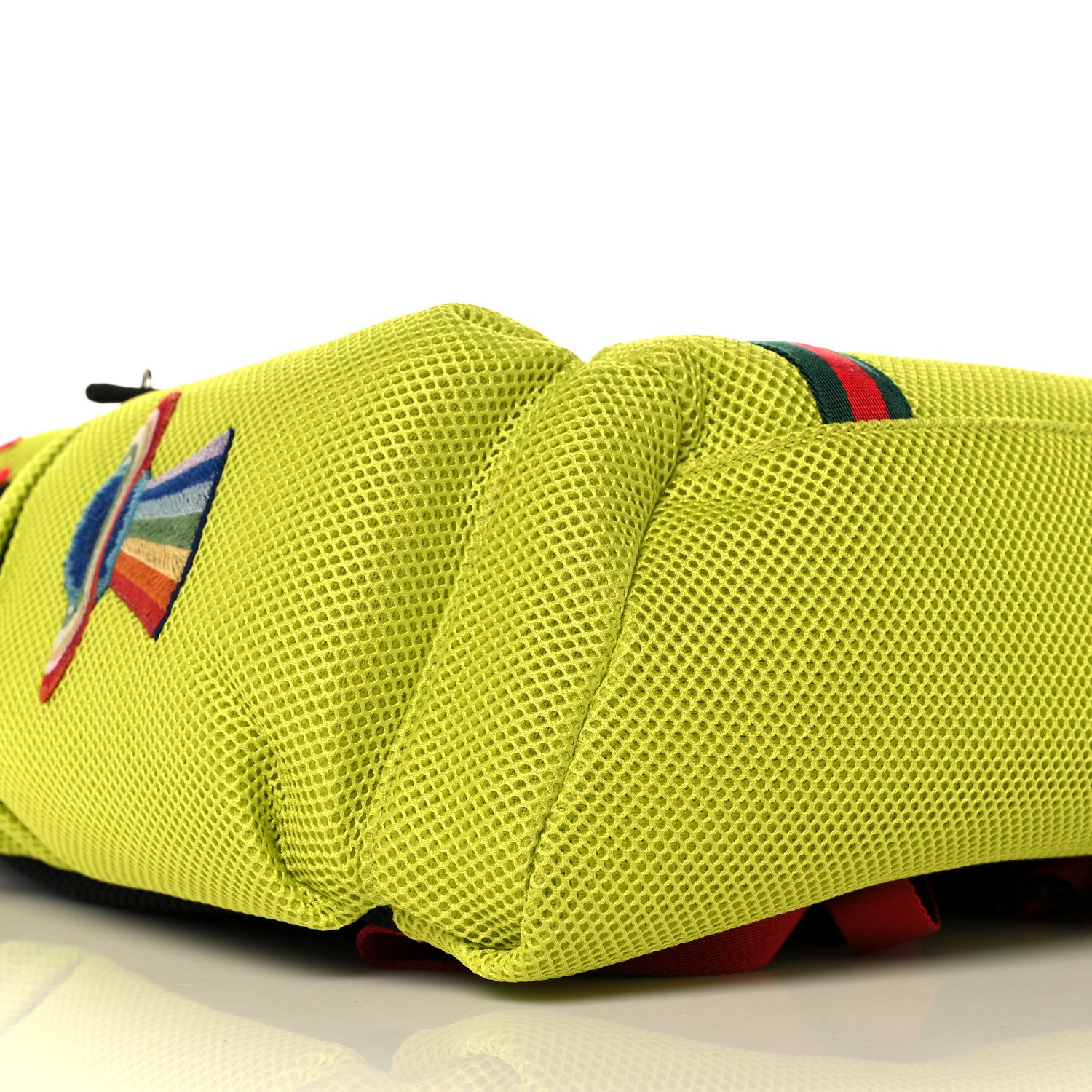 Gucci Mesh Web Hollywood Embroidered Double Buckle Backpack Anis Multicolor Black 10 of 13