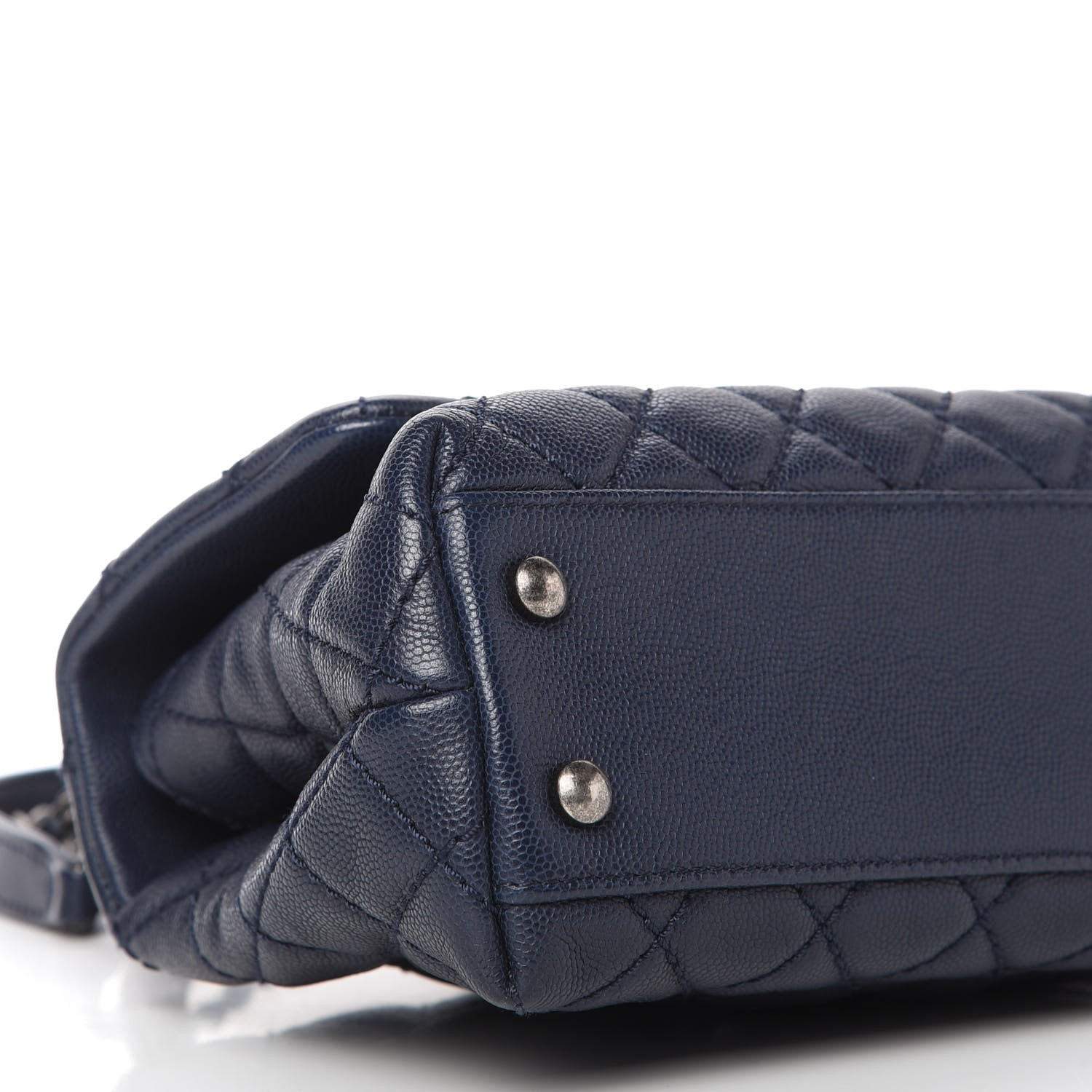 Chanel Caviar Quilted Mini Coco Handle Flap Navy Blue 6 of 10