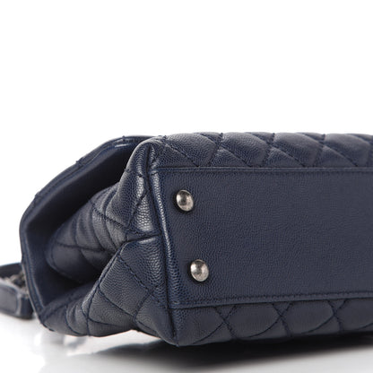 Chanel Caviar Quilted Mini Coco Handle Flap Navy Blue 6 of 10
