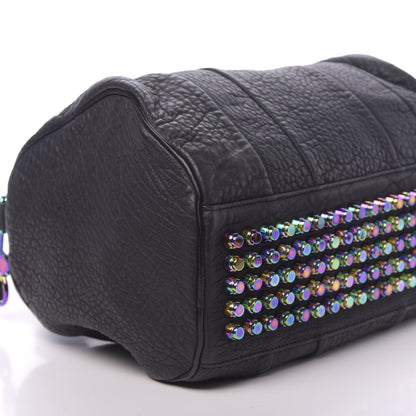 Alexander Wang Pebbled Lambskin Rocco Matte Black Iridescent Hardware 9 of 10