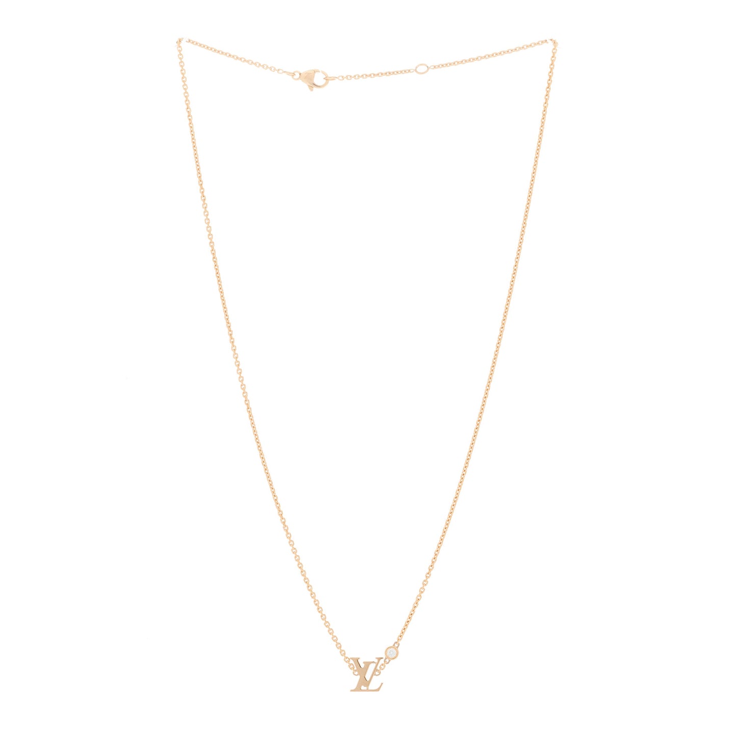 18K Pink Gold Diamond Idylle Blossom LV Pendant Necklace