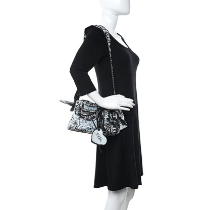 Balenciaga Agneau Arena Graffiti Neo Cagole Handbag XS Black White 2 of 8