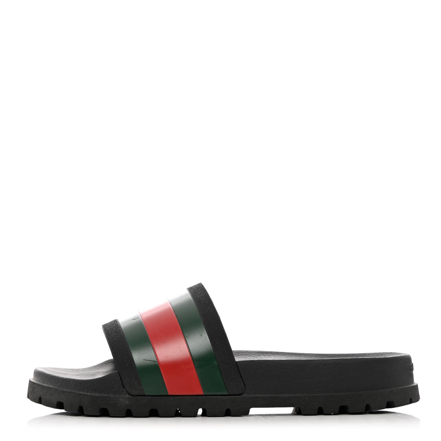Rubber Web Mens Lug Sole Slide Sandals 11 Black Green Red