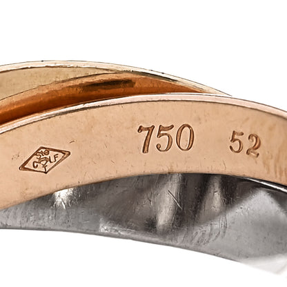 Cartier 18K Pink Yellow White Gold Classic Les Must De Cartier Trinity Ring 52 6 4 of 4