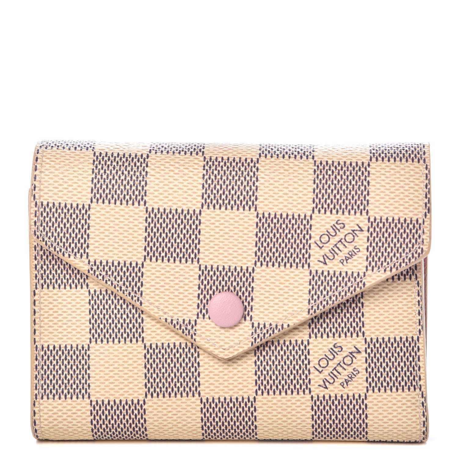 Louis Vuitton Damier Azur Victorine Wallet Rose Ballerine 1 of 10