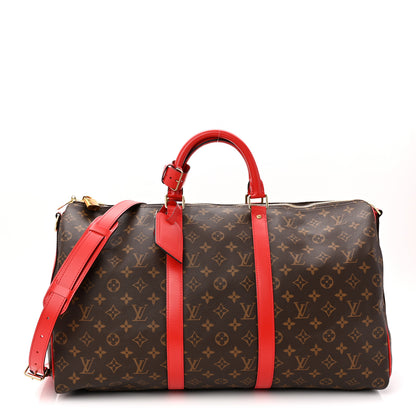 Louis Vuitton Calfskin Monogram Keepall Bandouliere 50 Coquelicot 1 of 9
