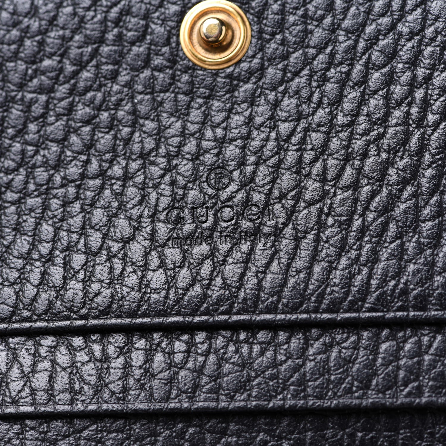 Gucci Pebbled Calfskin Butterfly Card Case Black 6 of 8