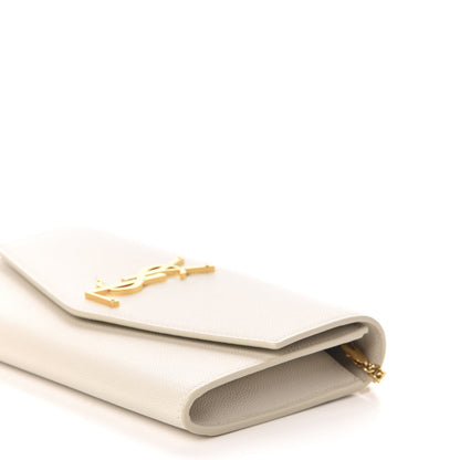 Saint Laurent Grain De Poudre Monogram Uptown Chain Wallet Dark Latte 13 of 15