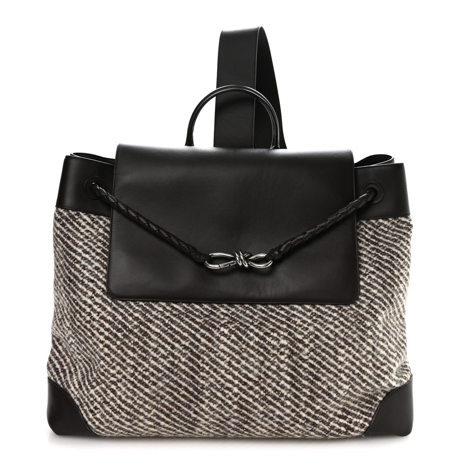 Bottega Veneta Wool Calfskin Large Andiamo Backpack  Ecru Brown 1 of 9