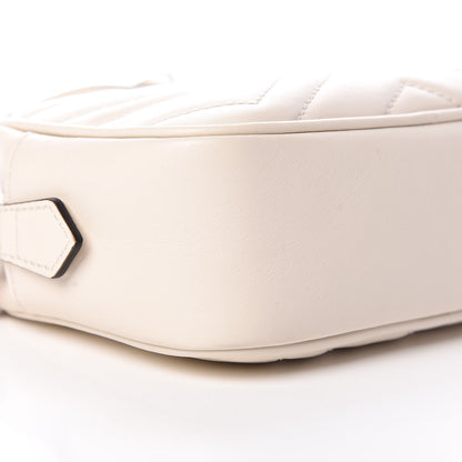 Gucci Calfskin Matelasse Mini GG Marmont Chain Shoulder Bag White 8 of 10