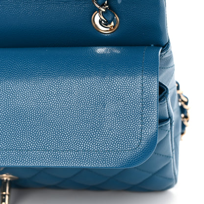 Chanel Caviar Quilted Medium Double Flap Dark Turquoise 12 of 14