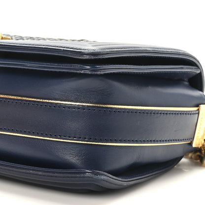 Chanel Braided Sheepskin Medium Boy Flap Navy 9 of 9
