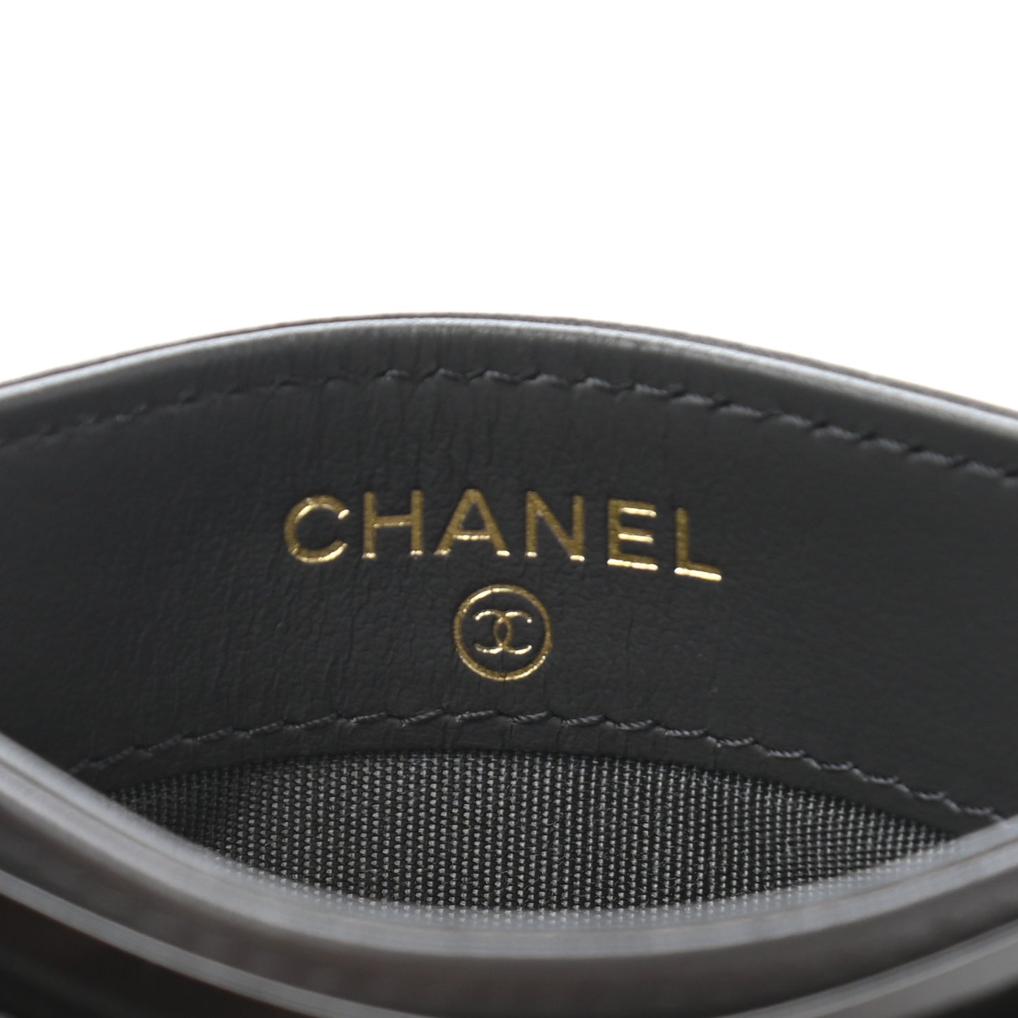 Lambskin Quilted Chanel 19 Card Holder Dark Grey