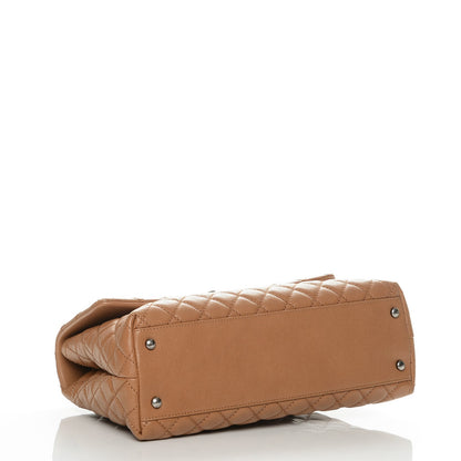 Chanel Caviar Quilted Medium Coco Handle Flap Camel 4 of 7