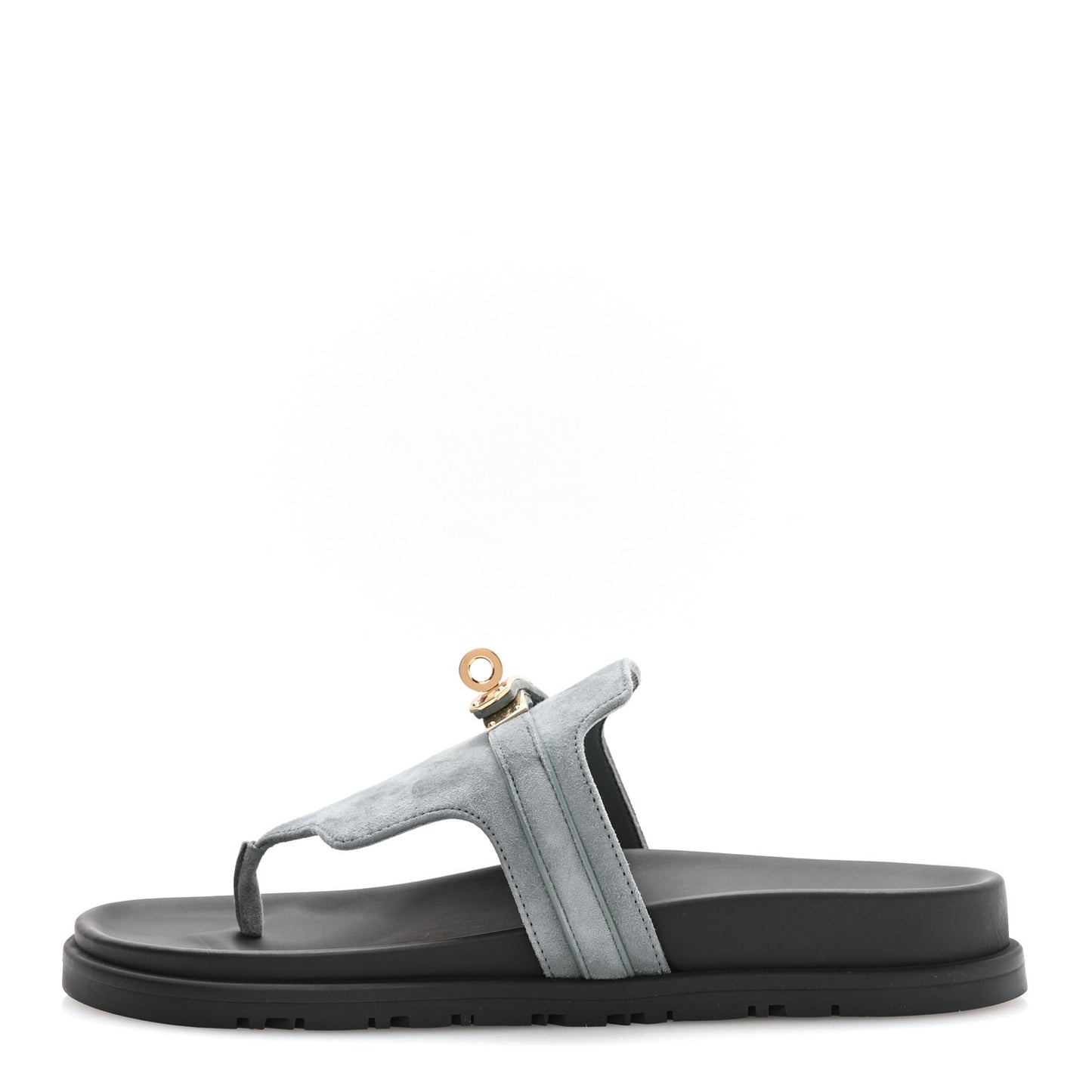 Suede Goatskin Womens Empire Sandals 38 Bleu Tonnerre
